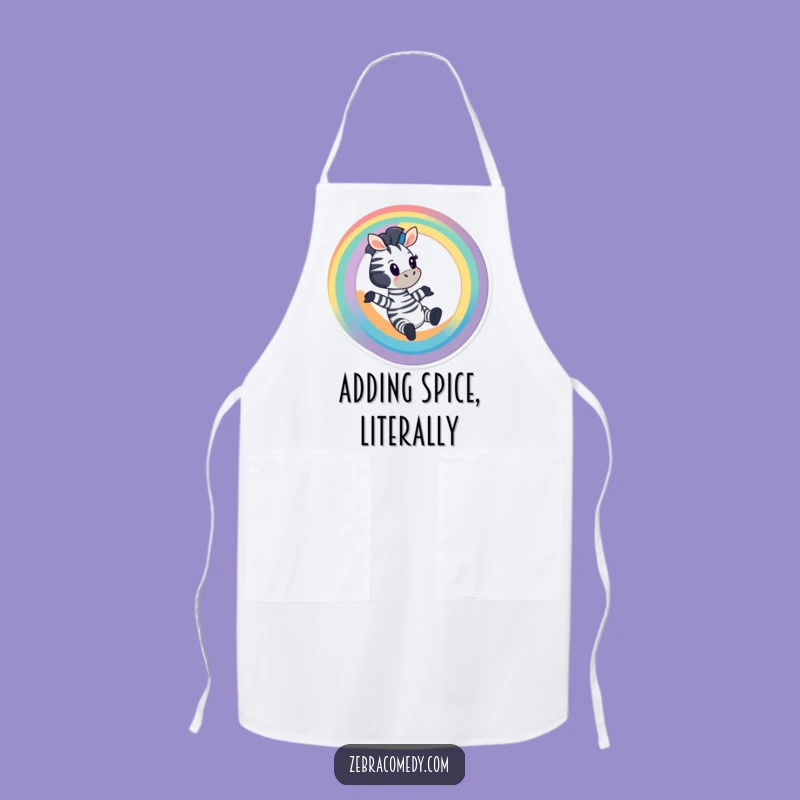 Funny Zebra Rainbow Slide Apron: Cook with Color & Joy, Perfect Gift for Fun Chefs