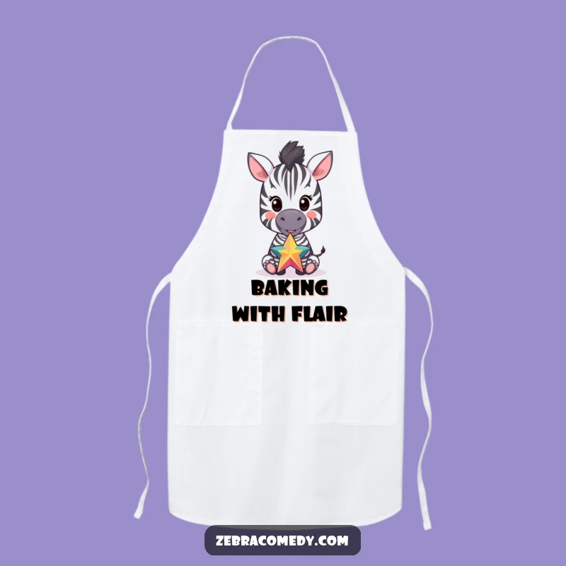 Funny Zebra Cub Star Balancing Apron: Cook Up Fun in the Kitchen!