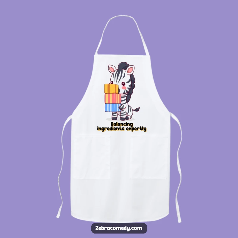 Funny Zebra Balancing Cubes Apron: Cook with Confidence and Comedy, Great Funny Gift