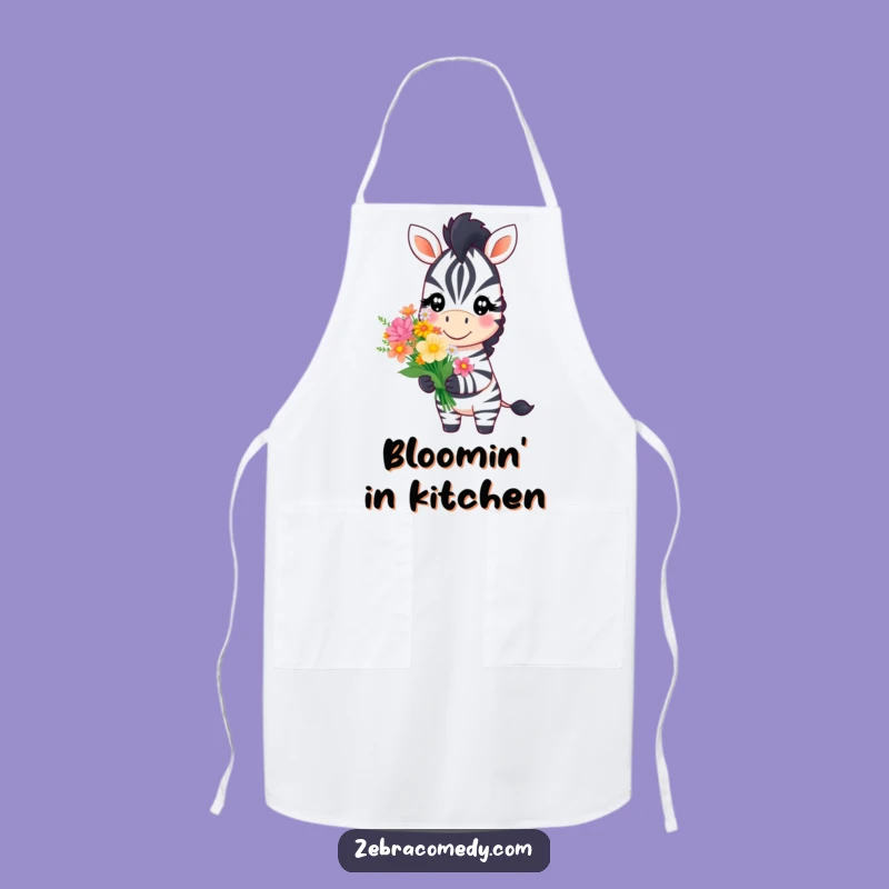Funny Zebra Flower Gift Apron: Cook with Kindness and Humor in This Sweet Kitchen Essential