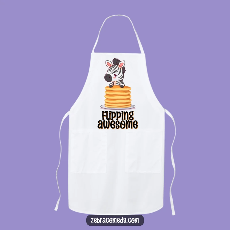 Funny Tiny Zebra Pancake Apron, Kitchen Fun for Pancake Masters, a Great Gift