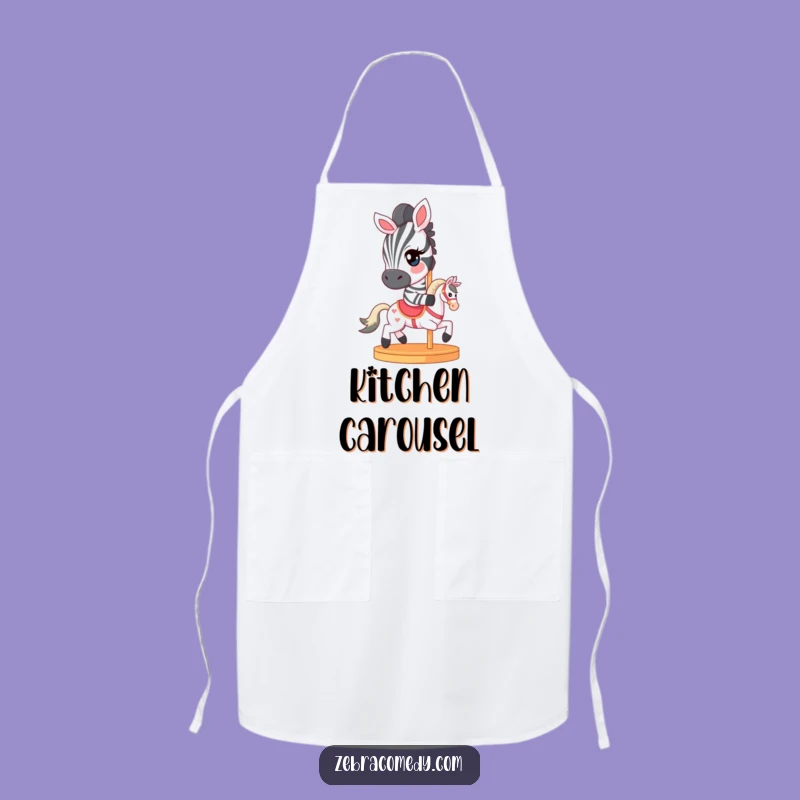 Funny Zebra Apron: Carousel Chef, Perfect Humorous Kitchen Gift!