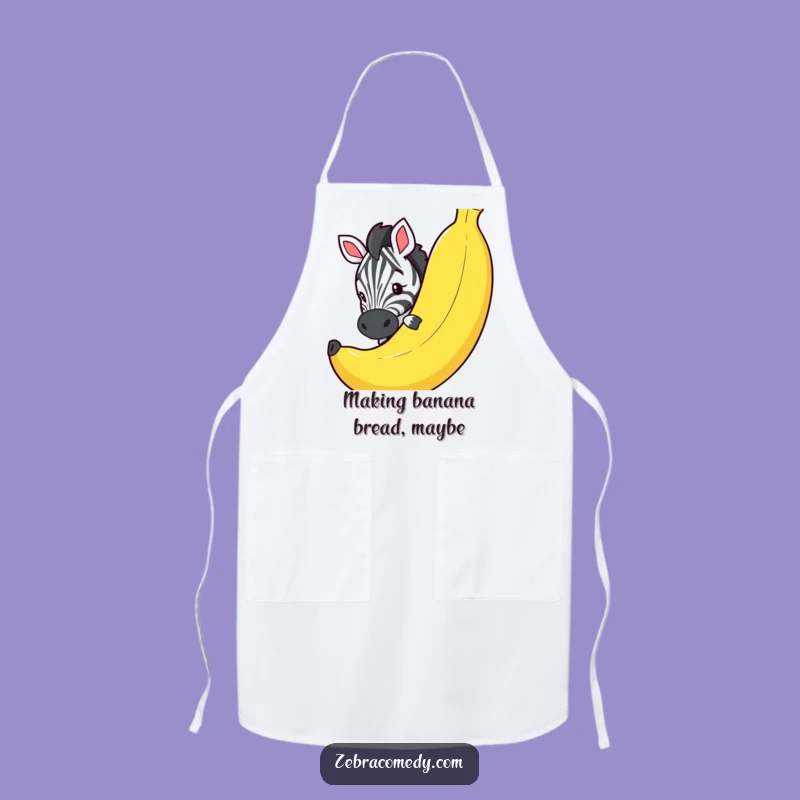 Funny Zebra Banana Peek Apron: Cook with Giggles in This Hilarious Kitchen Essential!