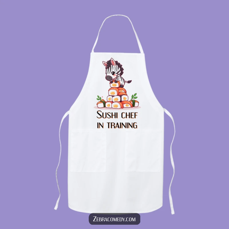 Funny Zebra Sushi Apron - Hilarious Chef's Challenge, Kitchen Humor Gift