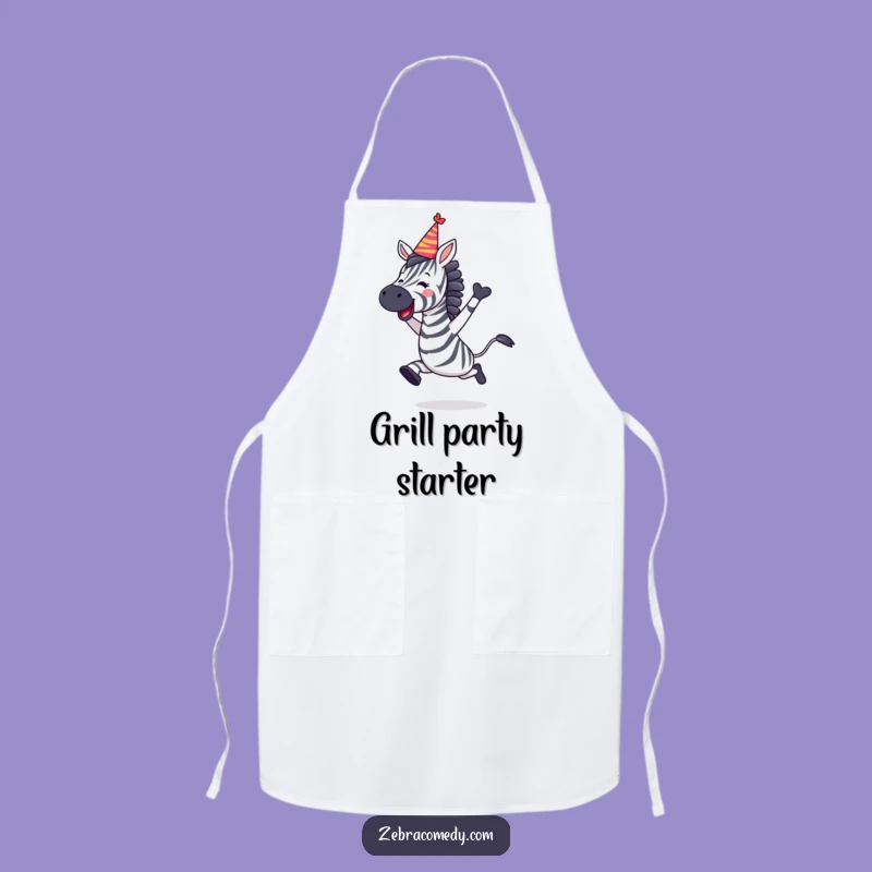 Funny Zebra Party Leap Apron: Be a Festive Chef