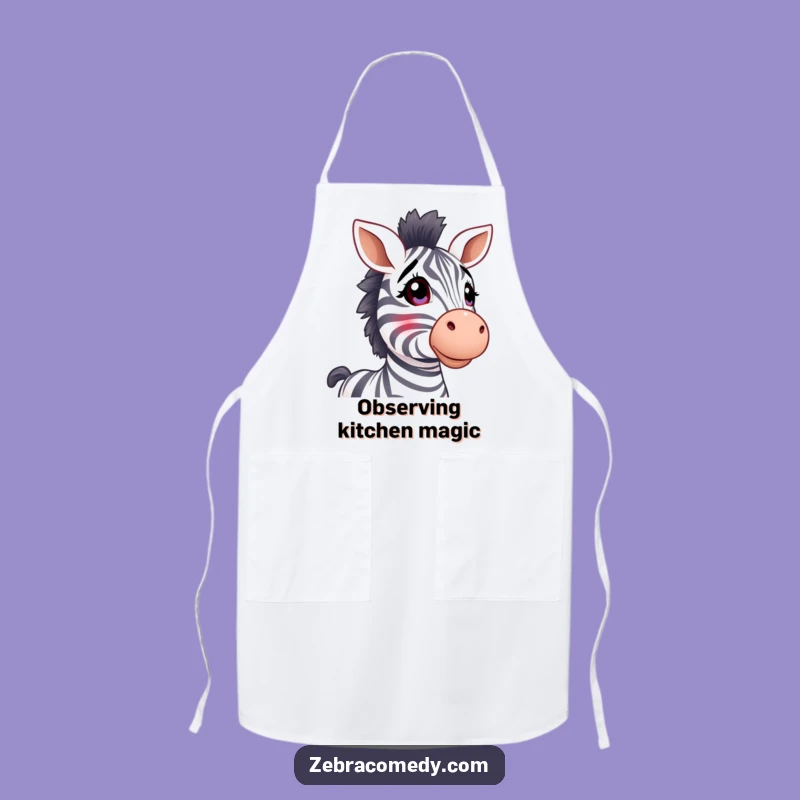 Funny Zebra Wonder Apron: Kitchen Animal Lover Gift