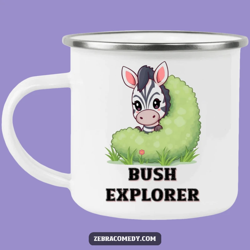 Funny Peeking Zebra Enamel Camping Mug, Playful Adventures, a Fun Outdoor Gift