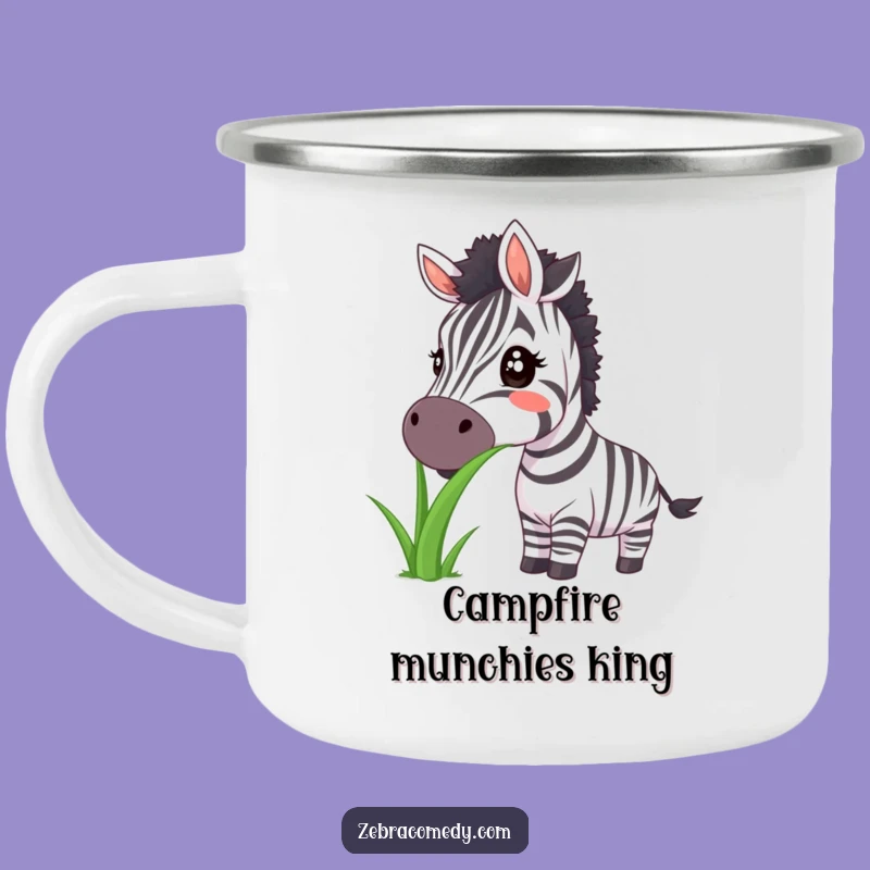 Funny Zebra Big Smile Grass Camping Mug - Adventure & Merriment!