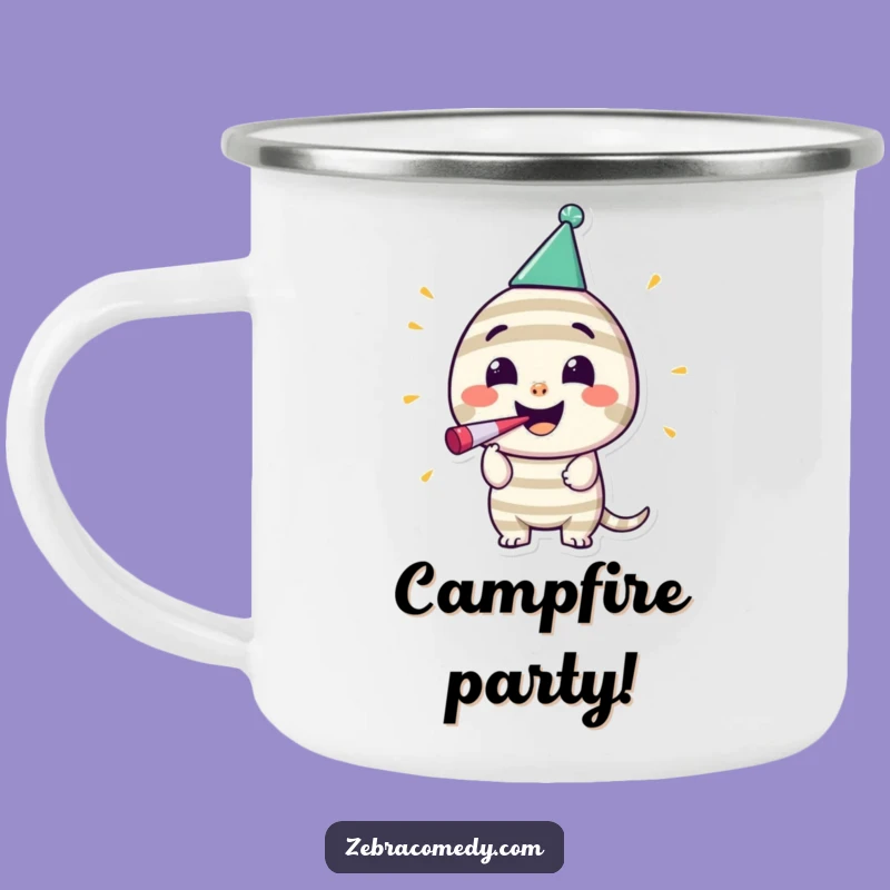 Funny Striped Party Camping Mug: Enjoy Your Brew with a Hilarious Celebration