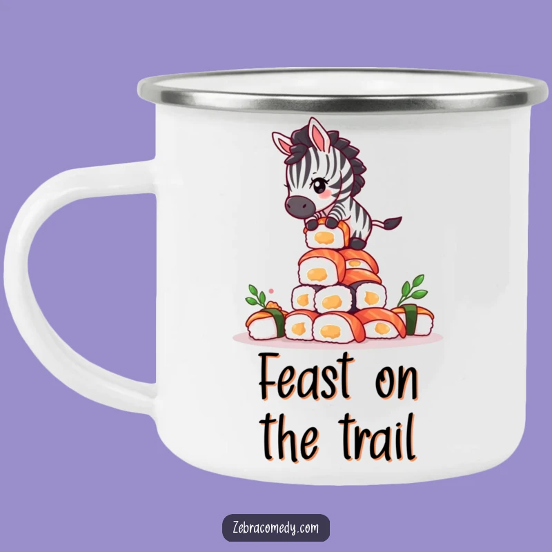 Funny Zebra Sushi Camping Mug - Hilarious Outdoor Adventure, Durable Gift