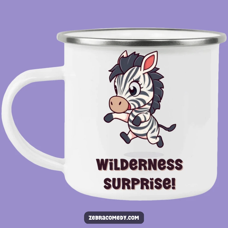 Funny Startled Zebra Camping Mug: Adventure with Hilarious Shock