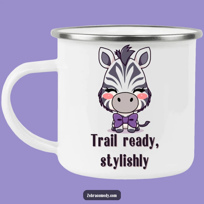 Funny Zebra Bowtie Camping Mug - Winking Style, Durable Outdoor Gift