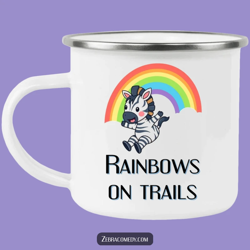 Funny Zebra Rainbow Slide Camping Mug: Adventure Fuel with Joy, Perfect Funny Gift