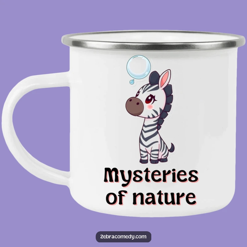 Funny Zebra Enamel Camping Mug, Adventure Fuel for Curious Souls, a Fun Gift