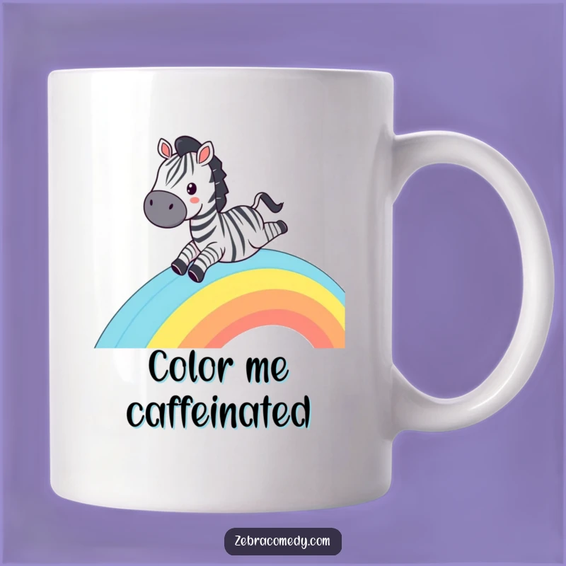 Funny Zebra Rainbow Slide Mug - Hilarious Grinning Zebra Coffee Cup Gift
