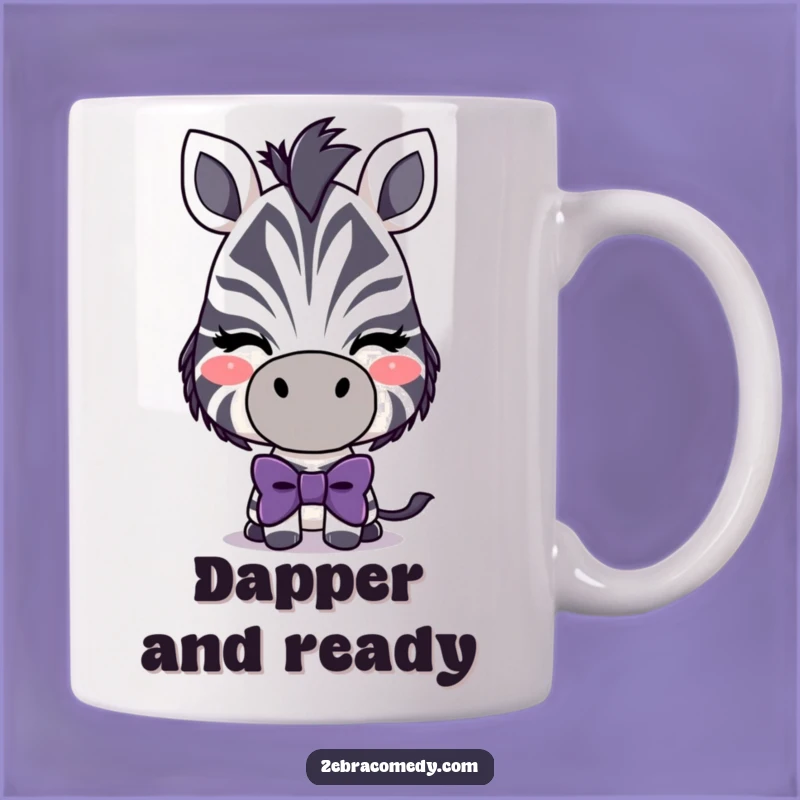 Funny Playful Zebra Bowtie Mug - Winking Character Gift for a Stylish Friend