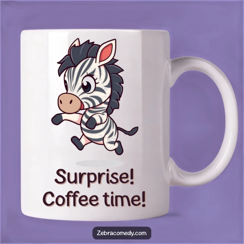 Funny Startled Zebra Mug: Hilarious Shocked Expression, Perfect for a Laugh Gift