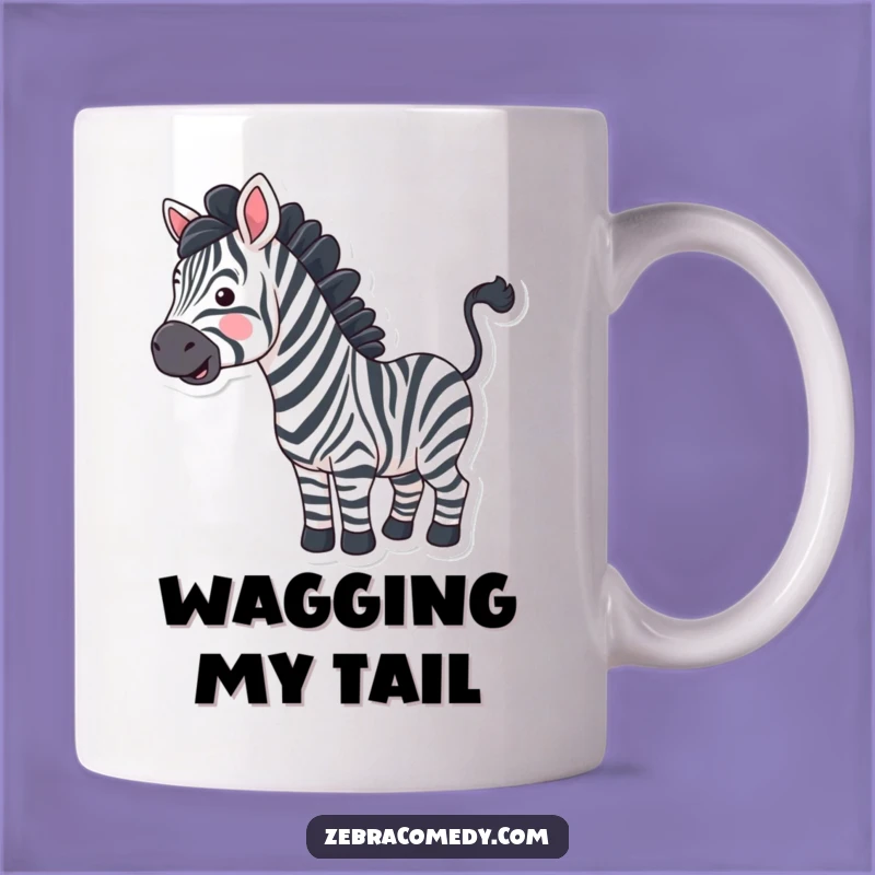 Funny Wavy Stripe Zebra Mug - Happy Tail Wiggle, Hilarious & Unique Gift