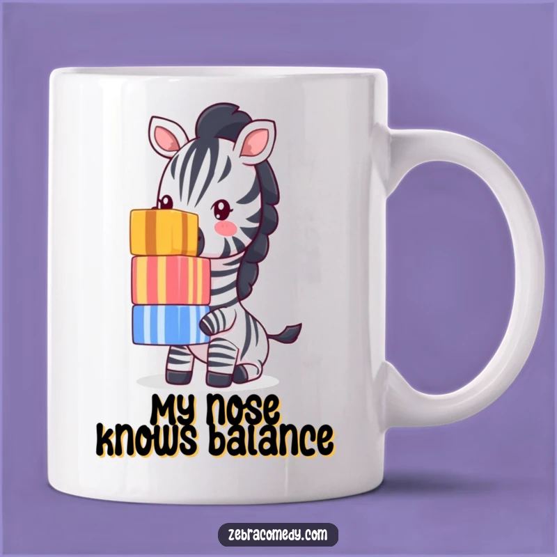 Funny Zebra Balancing Cubes Mug: A Hilarious Gift for Kids and Adults