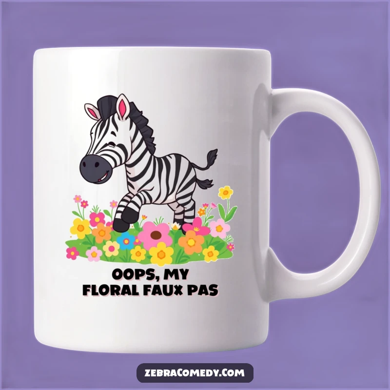 Funny Zebra Flower Slip Mug: A Hilarious Gift for Zebra Lovers