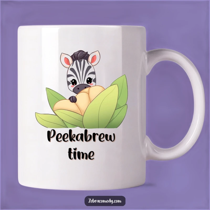 Funny Zebra Hiding Mug: Peek-a-Boo Humor, A Hilarious Funny Gift for Shy Folks