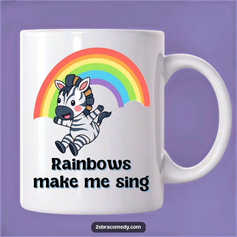 Funny Zebra Rainbow Slide Mug: Joyful Humor, An Exuberant Funny Gift for Dreamers