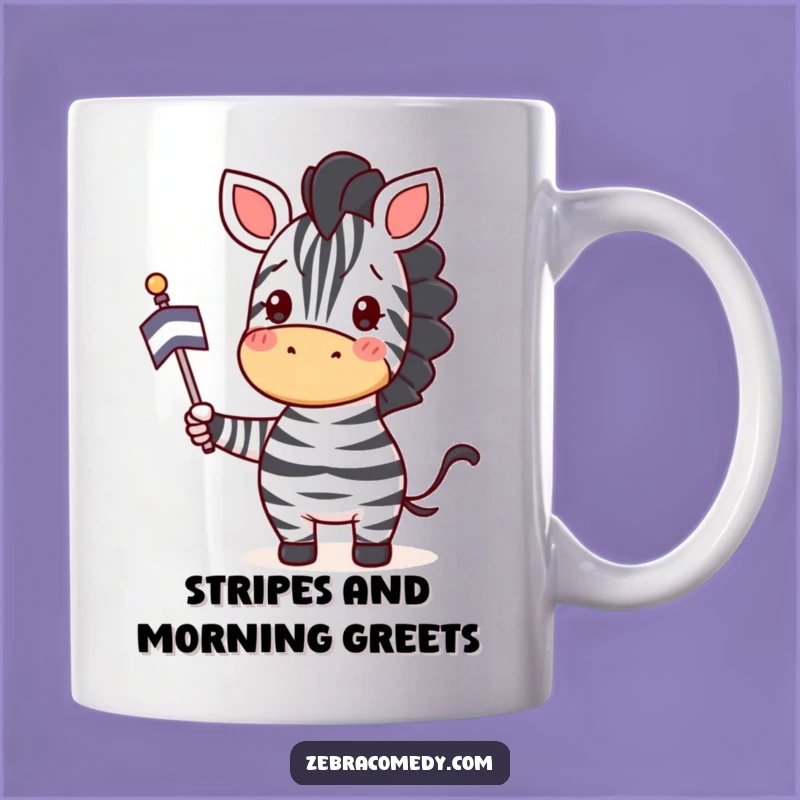 Funny Zebra Flag Waving Mug: A Hilarious Gift for a Cheerful Soul