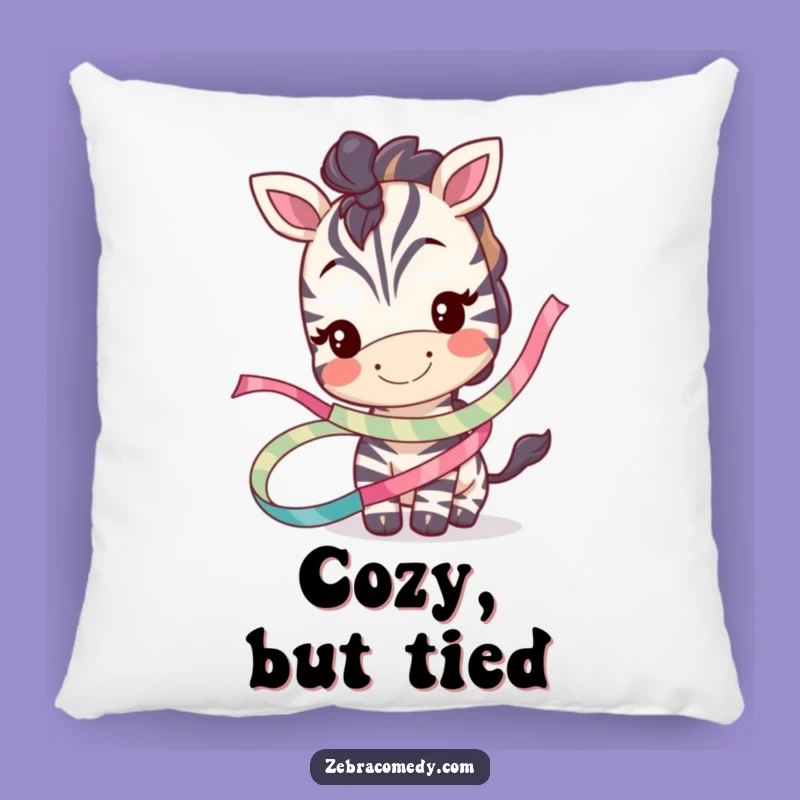 Funny Zebra Ribbon Pillow: Comfy Cuddles with a Smile, Sweet Funny Gift!