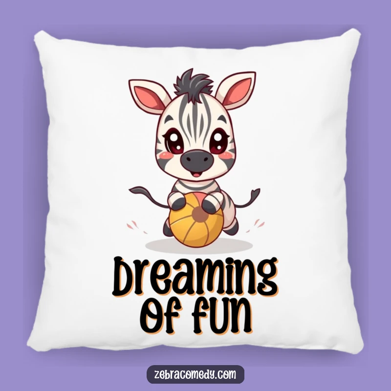 Funny Zebra Ball Chase Pillow: Cuddle Up with This Hilarious, Comforting Playful Pal