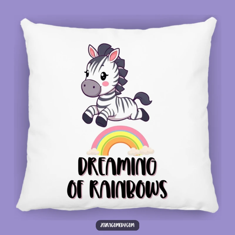 Funny Zebra Rainbow Jump Pillow: Comfy & Magical, Perfect Decorative Funny Gift