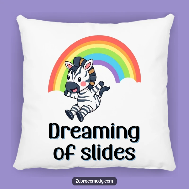 Funny Zebra Rainbow Slide Pillow: Comfy Joy for Your Home, Super Funny Gift