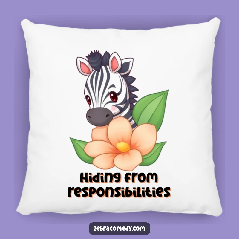 Funny Zebra Peeking Pillow - Cozy & Hilarious Accent with Floral Hideaway