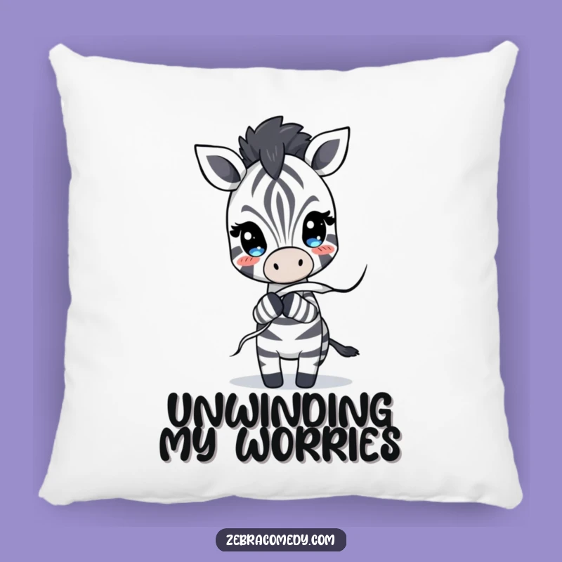 Funny Zebra Pillow: Cozy Stripe Mishap, Perfect Humorous Accent Gift!