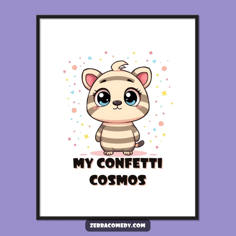 Funny Confetti Galaxy Digital Art: Instant Cosmic Wonder for Your Walls Gift