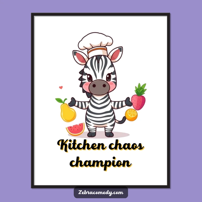 Funny Zebra Chef Digital Art: Instant Culinary Fun Decor, Ultimate Funny Gift
