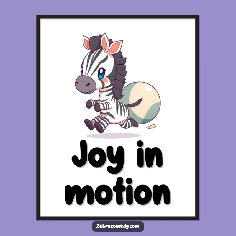 Funny Zebra Digital Art: Playful Pursuit, Perfect Humorous Wall Gift!