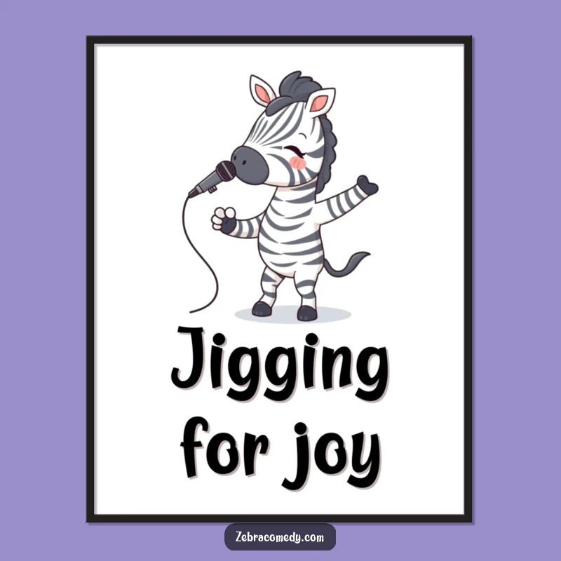 Funny Zebra Jiving Digital Art: Instant Download for Music Lovers