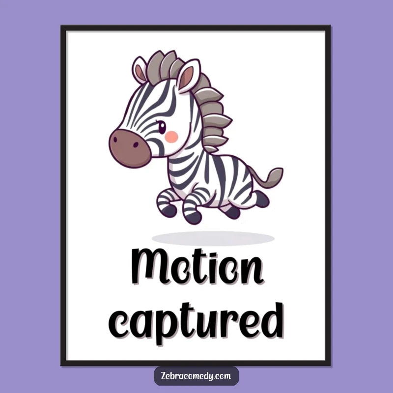 Funny Zebra Bounce Digital Art Print: Vibrant, Hilarious Motion for Your Walls