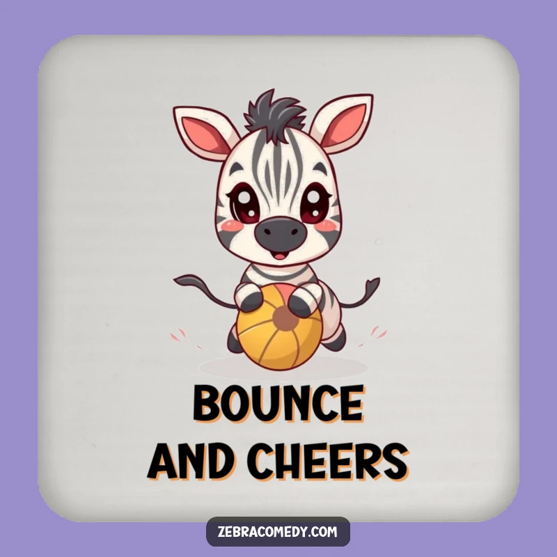 Funny Zebra Ball Chase Drink Coaster: Protect Surfaces with Playful Charm and Hilarious Art