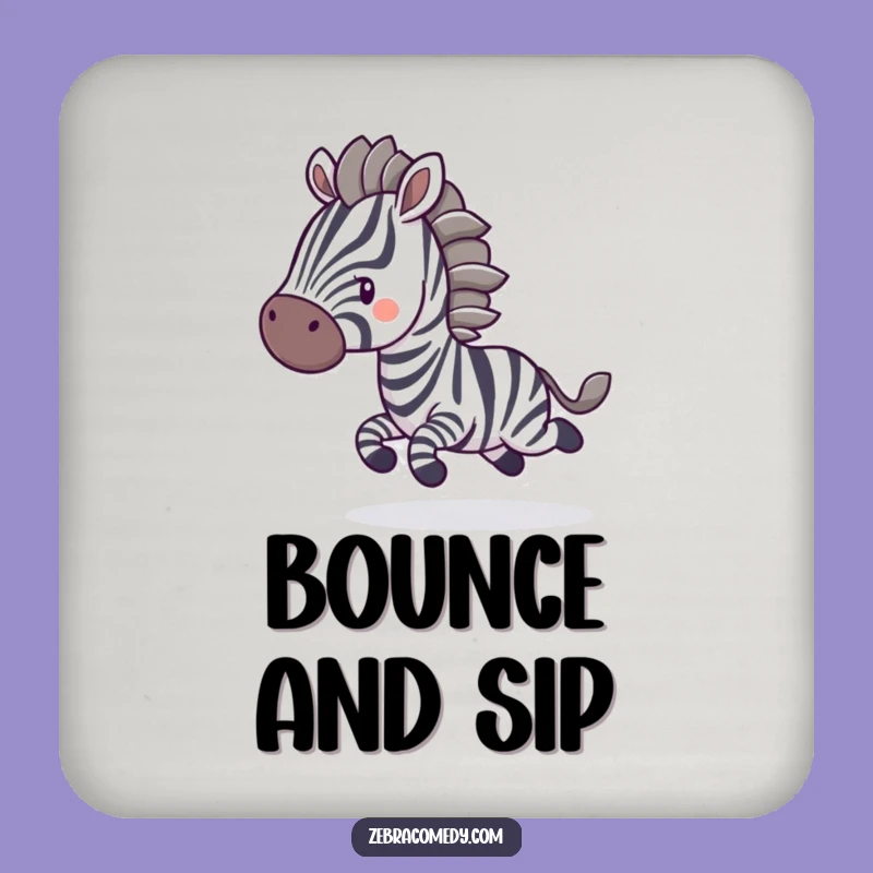 Funny Zebra Bounce Drink Coaster: Protect Surfaces with Hilarious Animal Motion