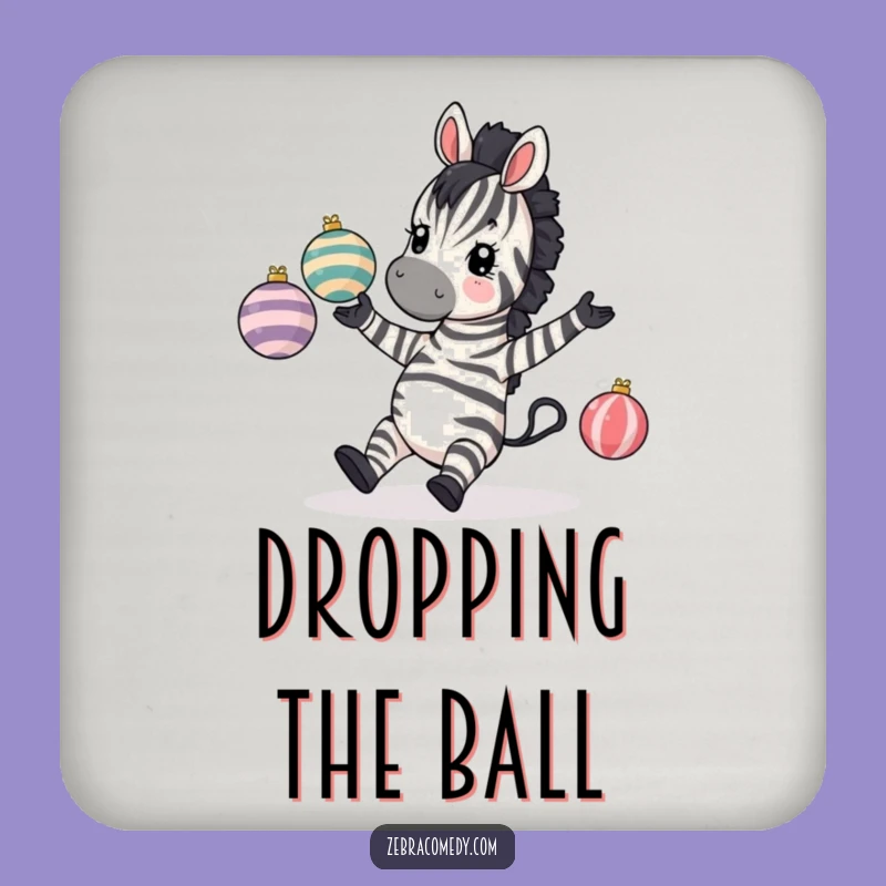 Funny Tripping Zebra Coaster - Comical Juggling Zebra Drink Protector, Humorous Accessory