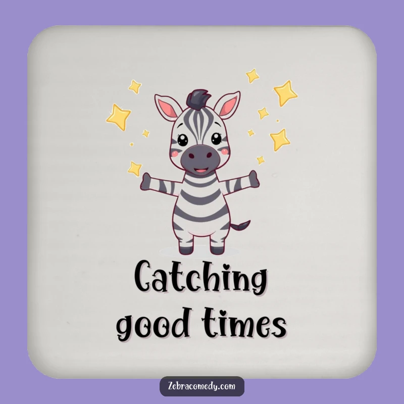 Funny Star Catcher Zebra Coaster: Protect with Wonder, Quirky Funny Gift!