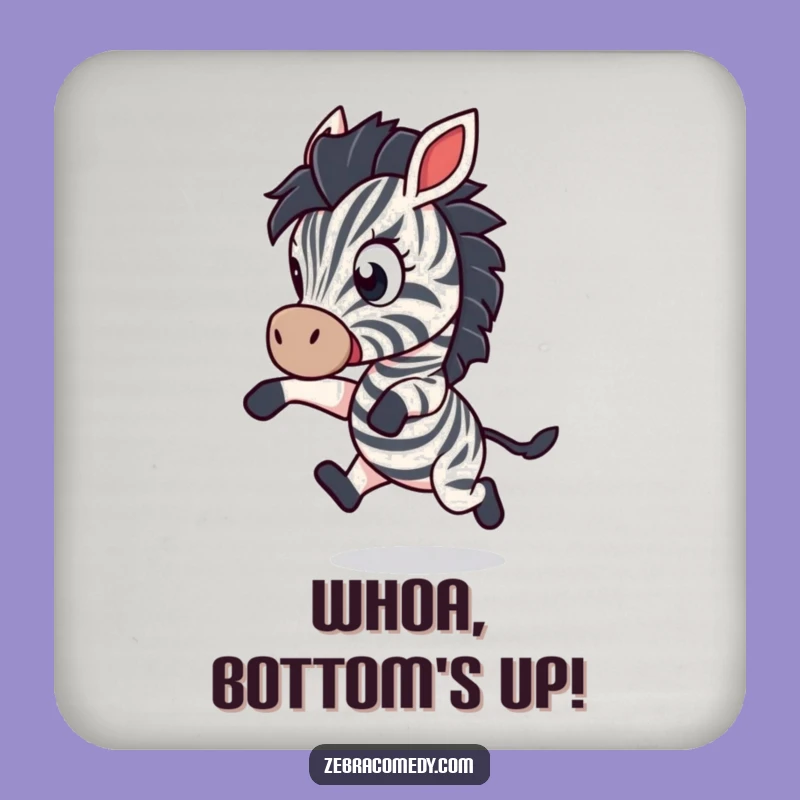 Funny Startled Zebra Drink Coaster: Protect Surfaces with Hilarious Surprise