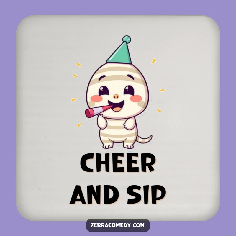 Funny Striped Party Coaster: Protect Surfaces with Hilarious Festive Art