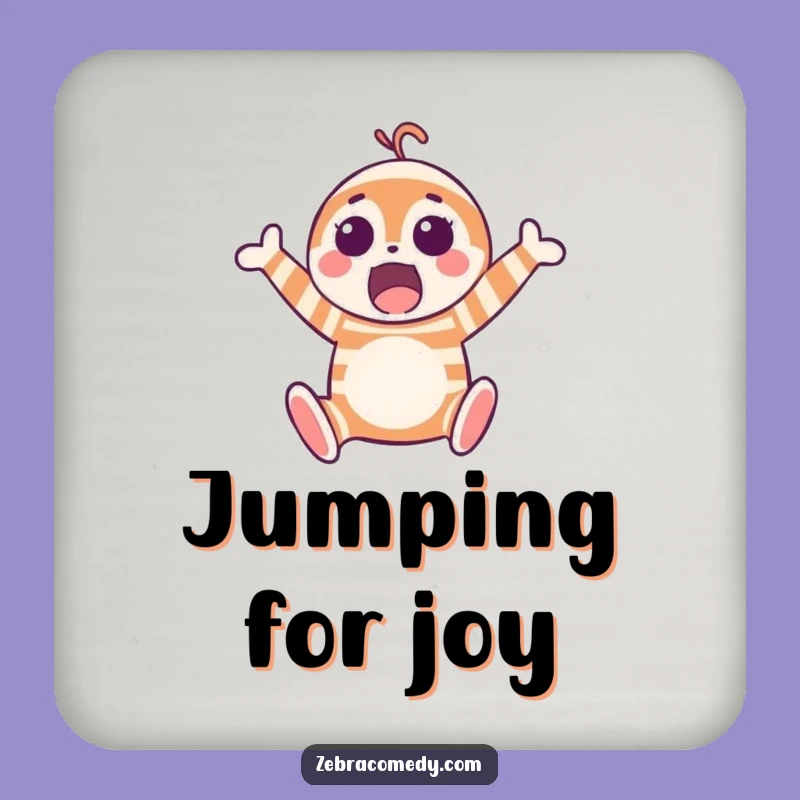 Funny Surprised Jumper Coaster: Protect Surfaces with a Smile, Quirky Funny Gift!