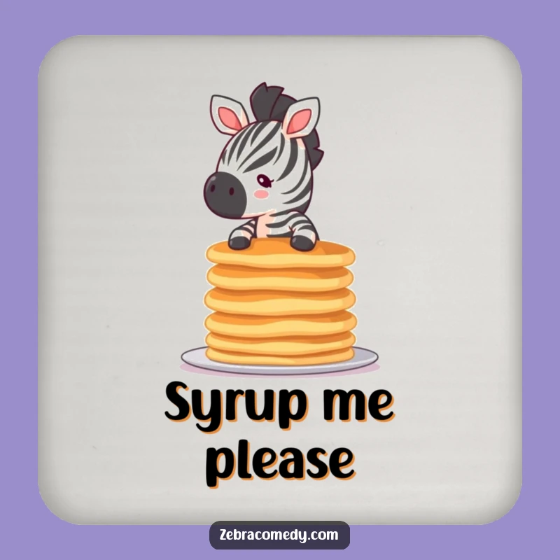 Funny Tiny Zebra Pancake Coaster, Protect Tables with Breakfast Humor, a Fun Gift