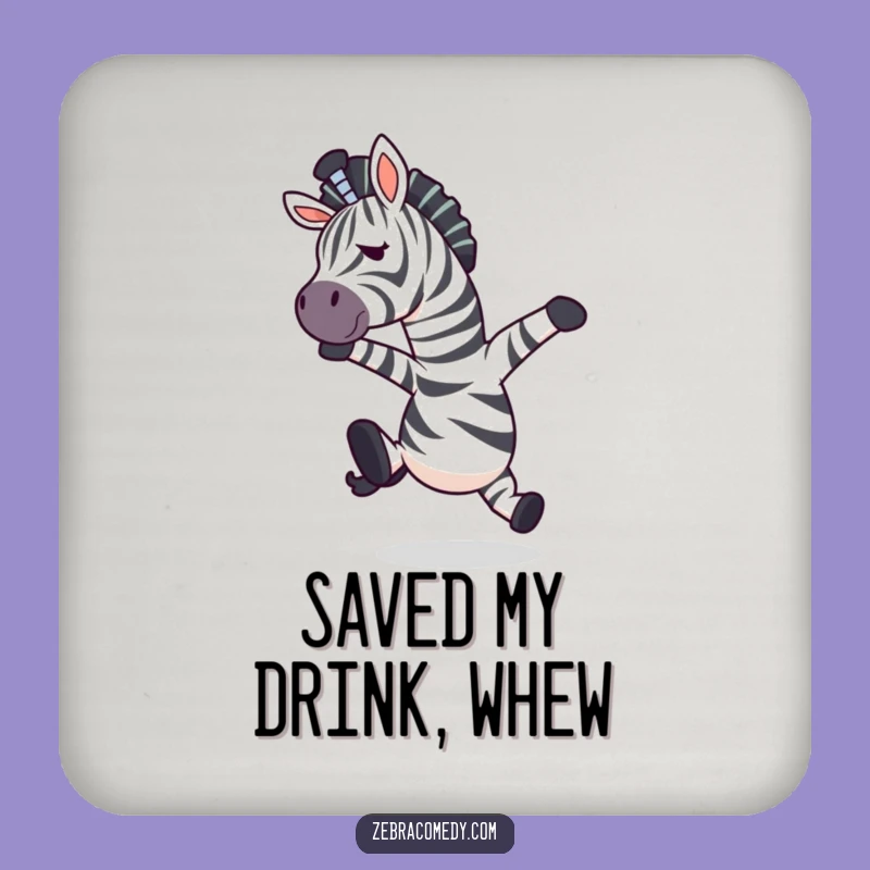 Funny Tripping Zebra Coaster - Hilarious Protection for Mid-Air Mishaps