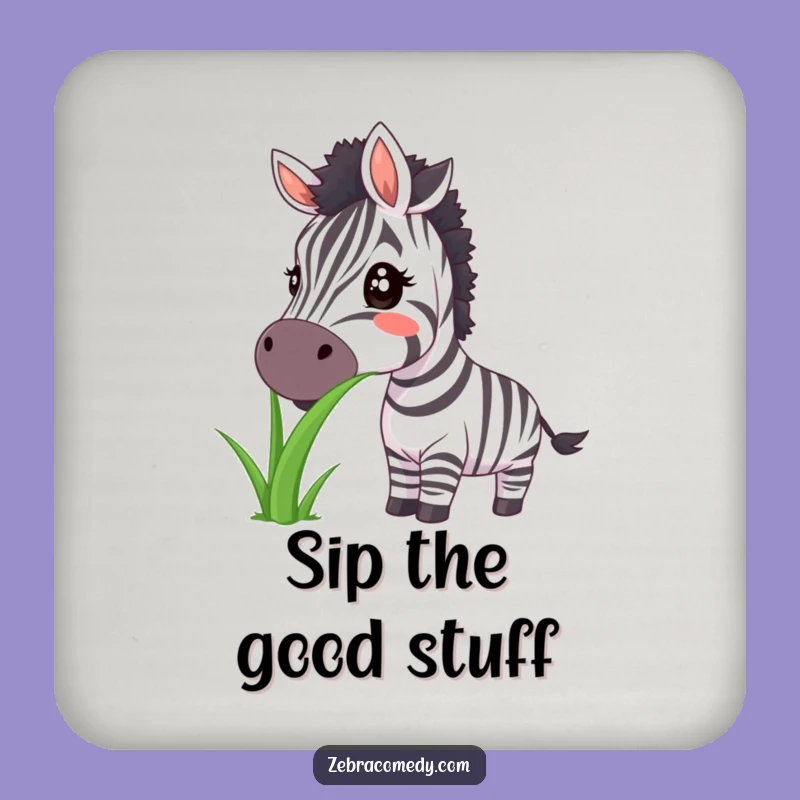 Funny Zebra Big Smile Grass Coaster - Protect with Playfulness!