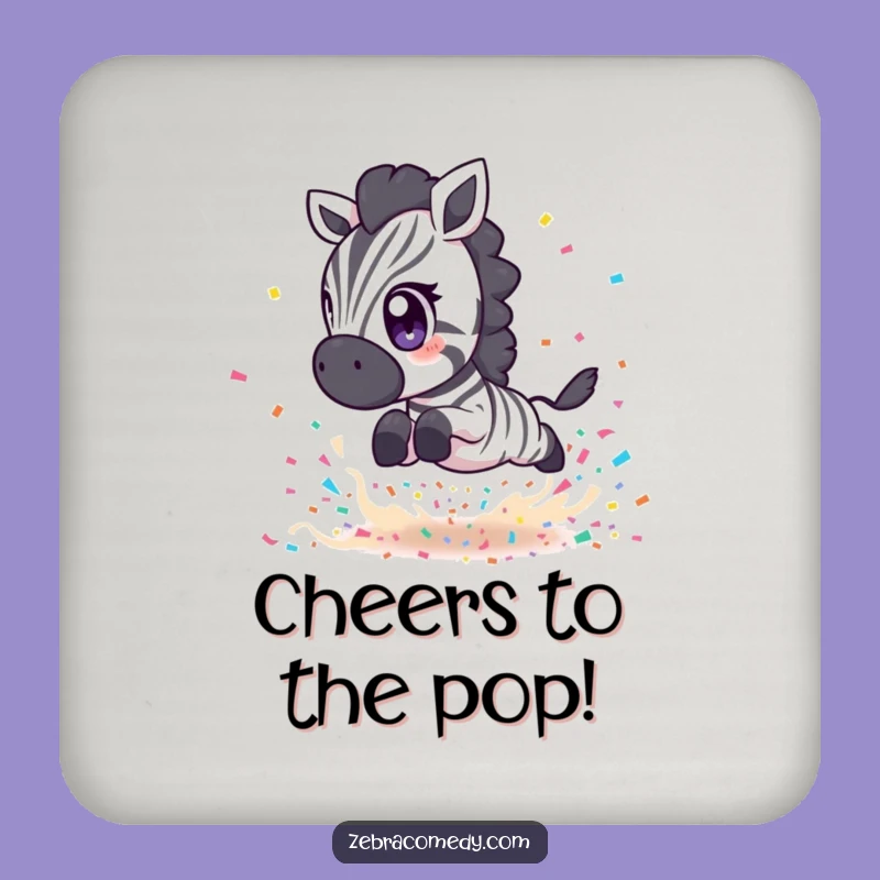 Funny Zebra Confetti Leap Coasters: Protect Surfaces with Fun, Perfect Gift Set