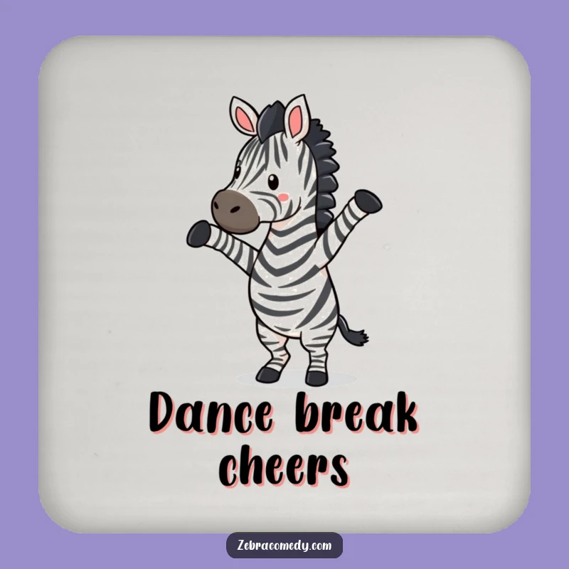 Funny Zebra Dance Coaster - Whimsical Cartoon Drink Accessory